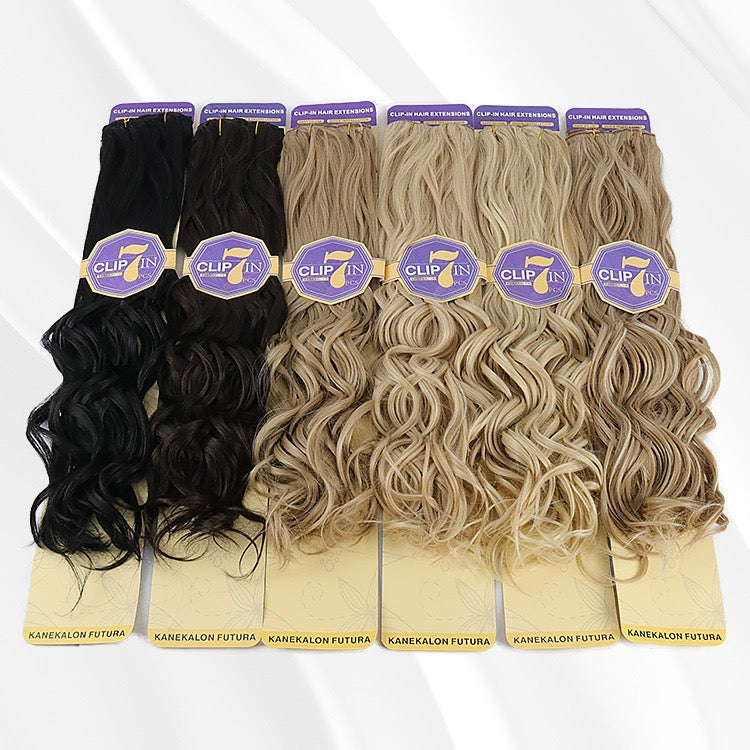 7PCS CLIP-IN EXTENSIONS - LOOSE CURL 24"