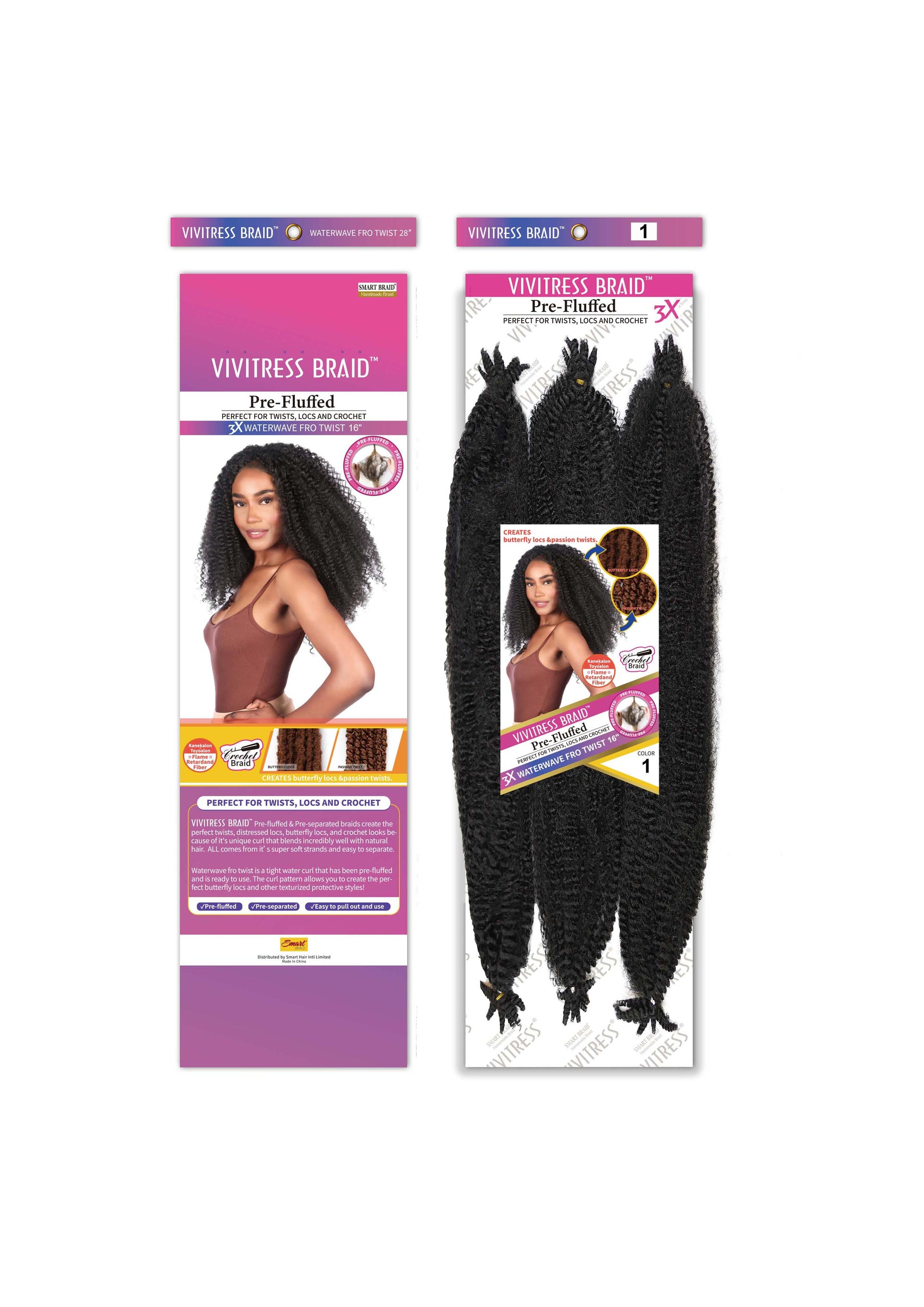 VIVITRESS 3X WATERWAVE FRO TWIST 16″