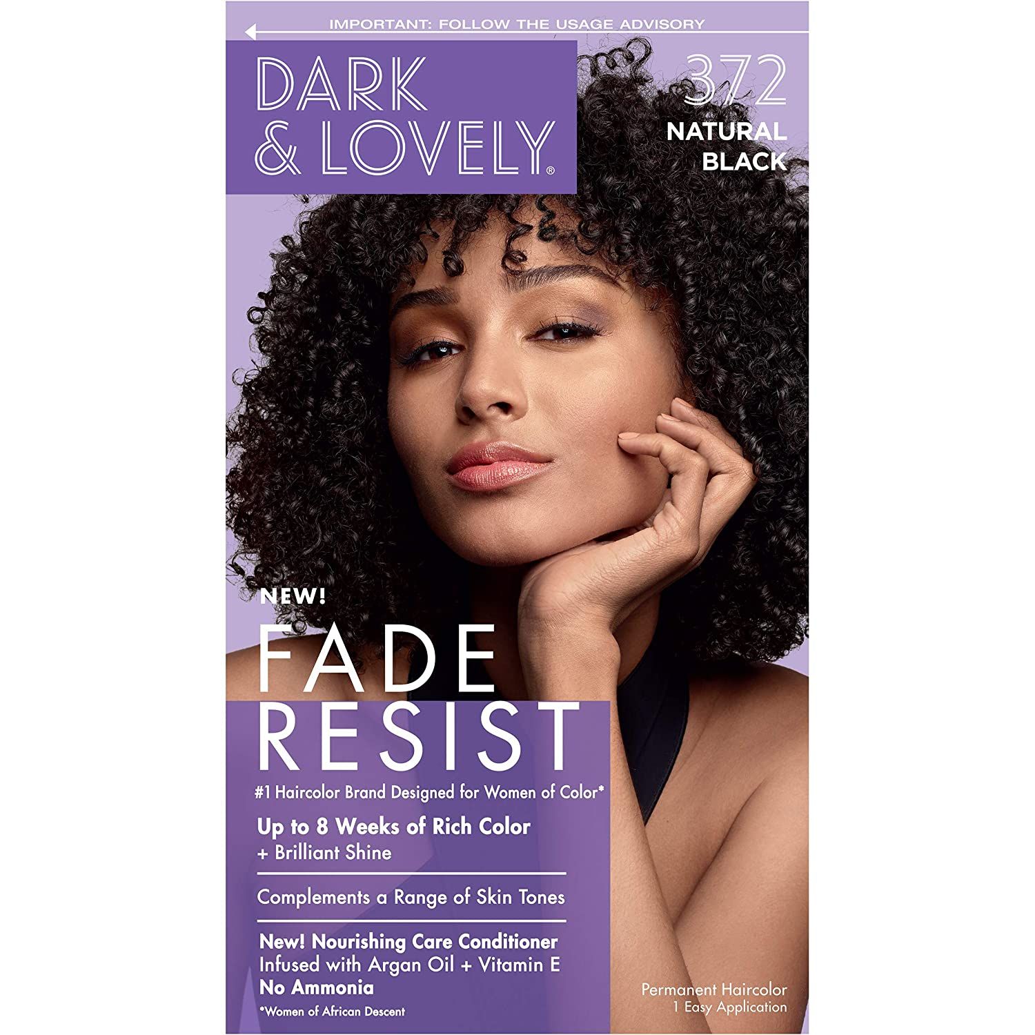 Dark & Lovely Fade Resist Natural Black Rich Conditioning Color 372