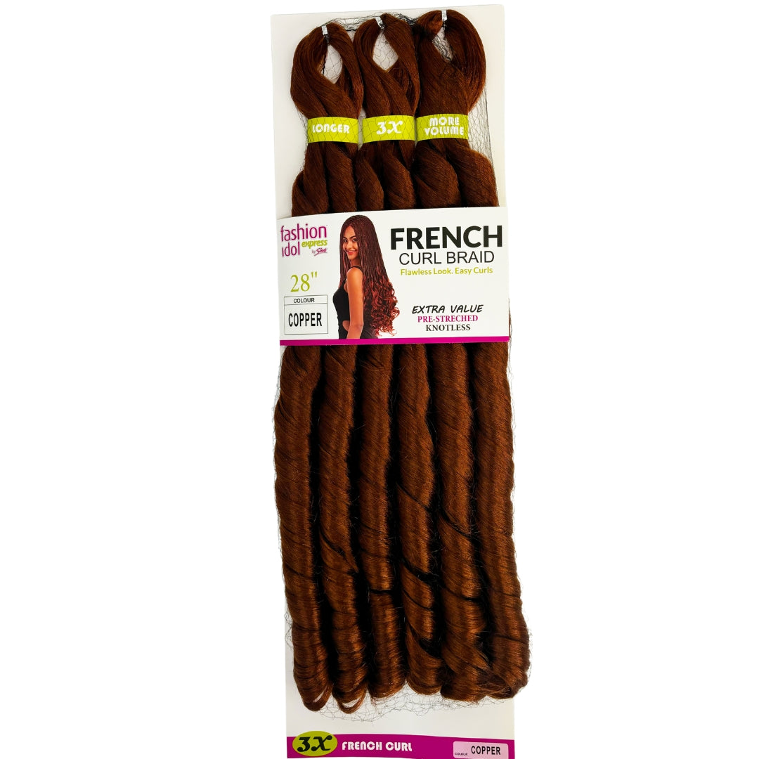 Fashion Idol Express French Curl – 28” – 3X Value Pack