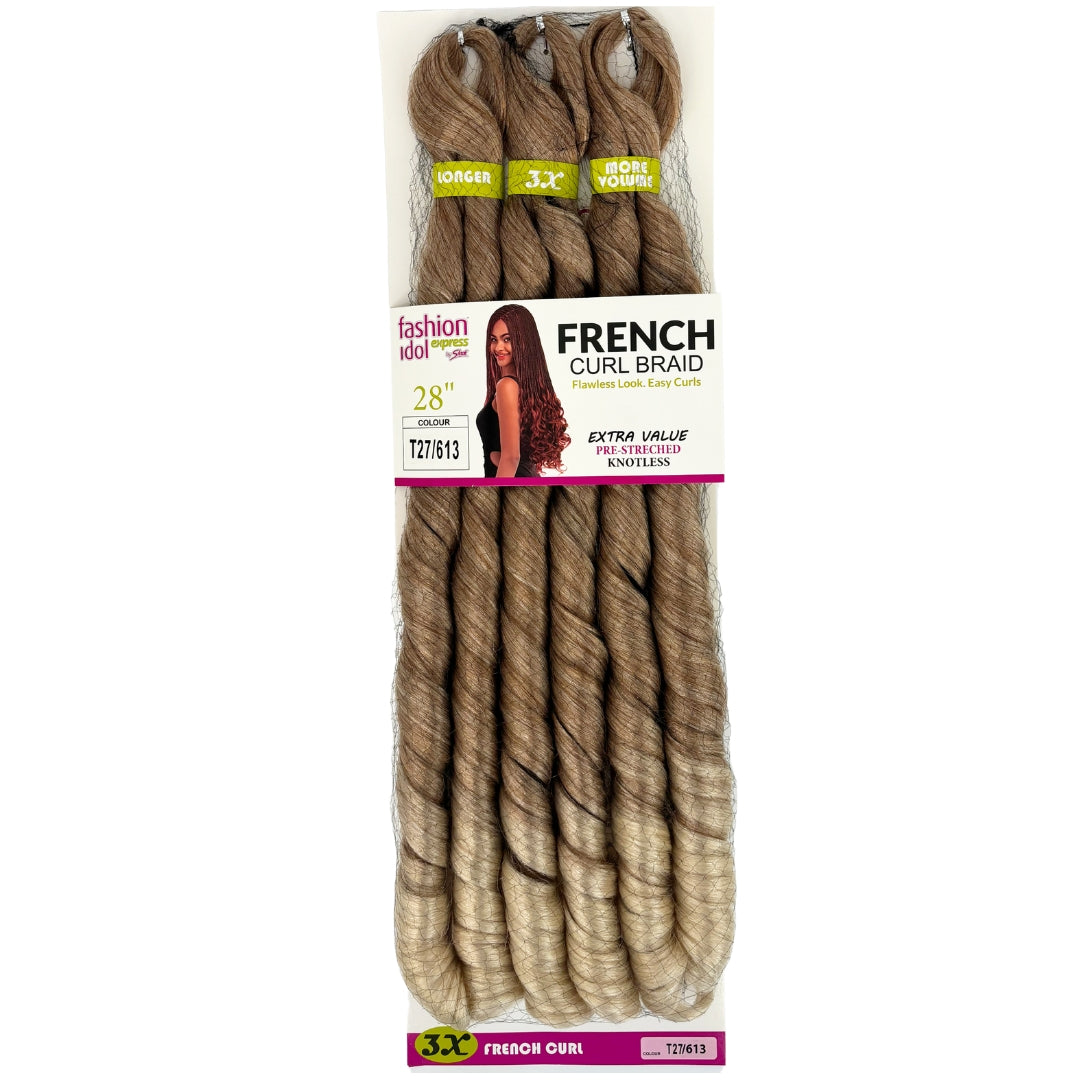 Fashion Idol Express French Curl – 28” – 3X Value Pack