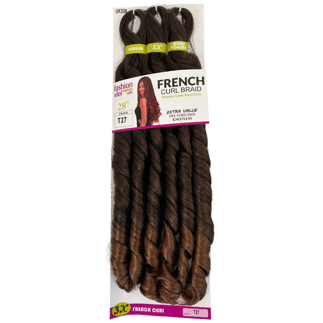 Fashion Idol Express French Curl – 28” – 3X Value Pack