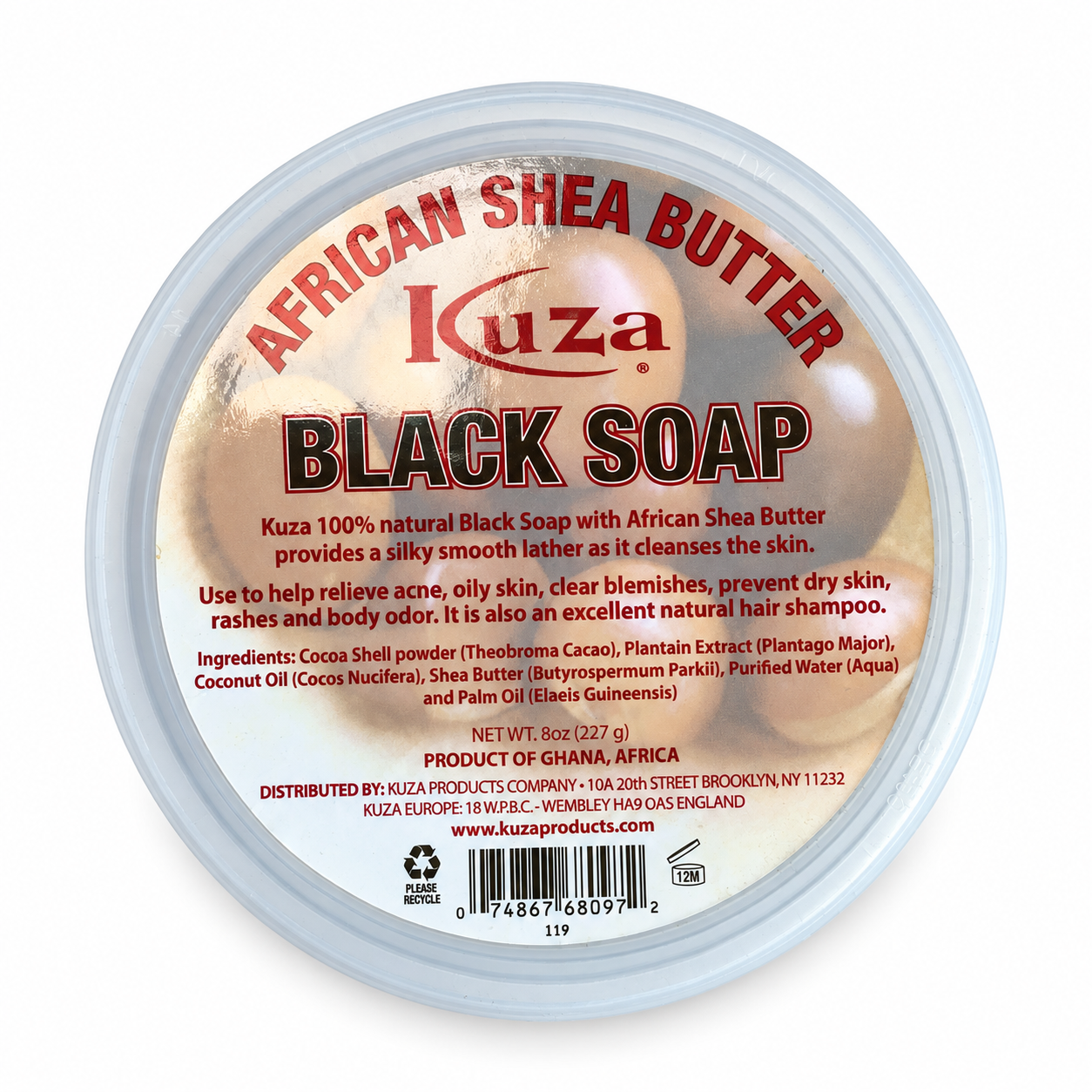 Kuza African Shea Butter Black Soap 227g