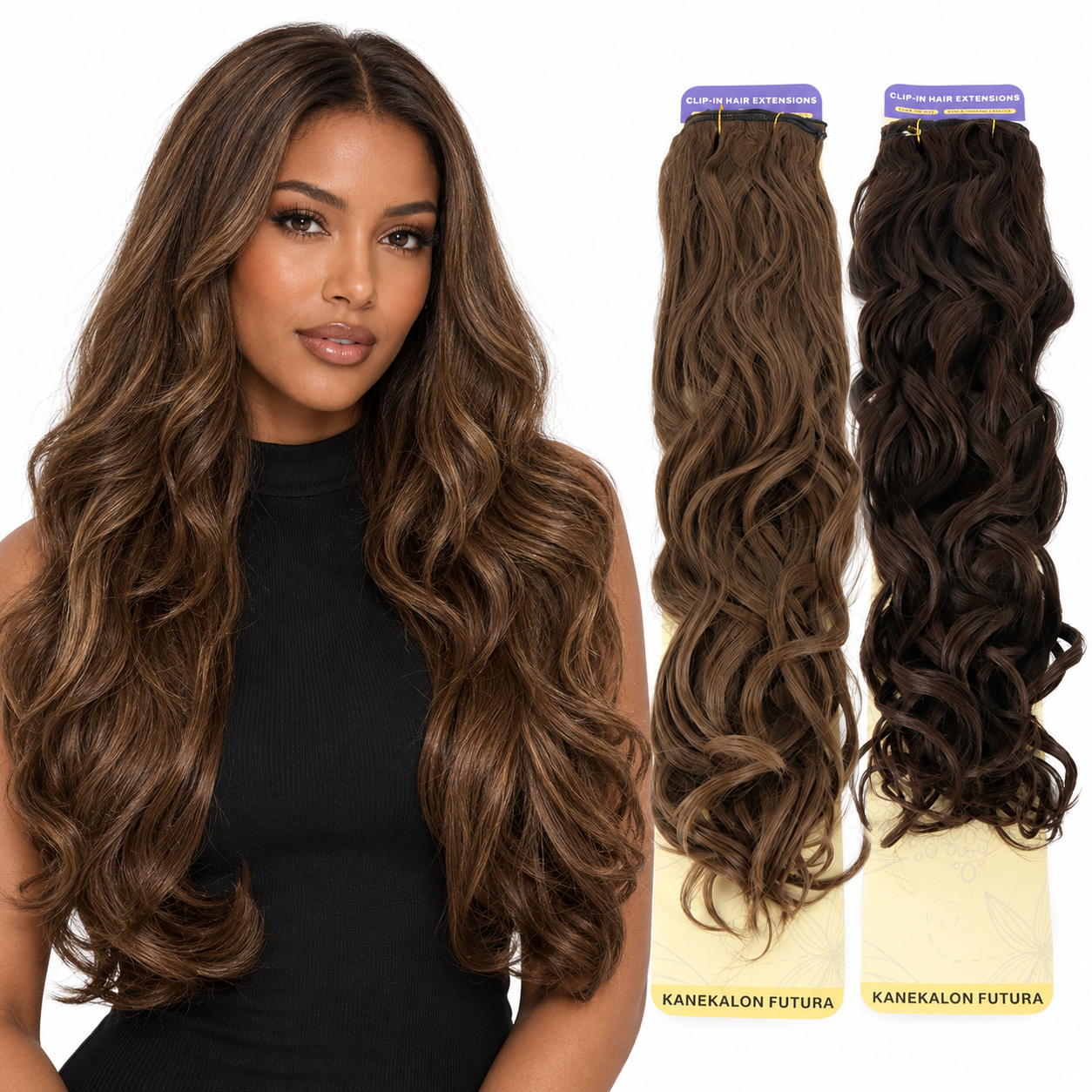 7PCS CLIP-IN EXTENSIONS - LOOSE CURL 24"
